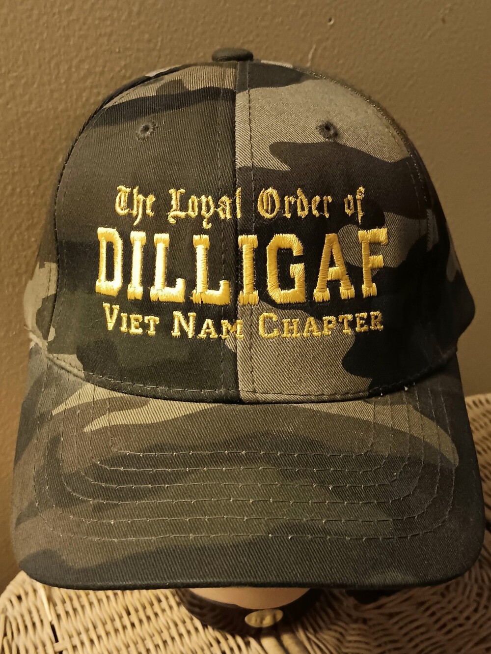 vintage camo Dilligaf Baseball Cap Order of Vietnam Chapter military Army USMC